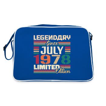 July 1978 Anniversary July 1978 July Year - Retro Bag - blue/white - Back