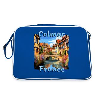 Colmar France Half-Timbered Charm - Retro Bag - blue/white - Back