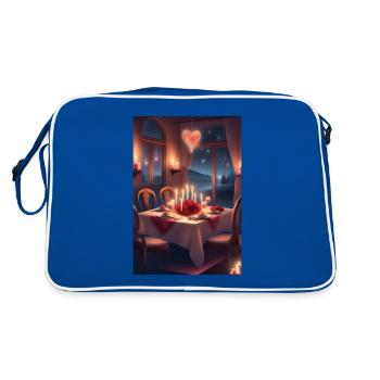 Valentines day dinner - Retro Bag - blue/white - Back