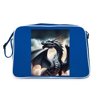 Grey dragon - Retro Bag - blue/white - Back