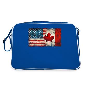 USA Canada Friendship Flag North America - Retro Bag - blue/white - Back