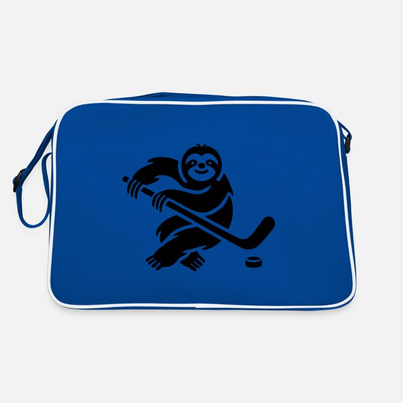 Sloth Hockey Silhouette Minimalist Retro Bag
