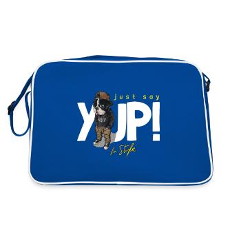 Cool Bulldog Dogs Idée cadeau - Sac Retro - bleu/blanc - Dos