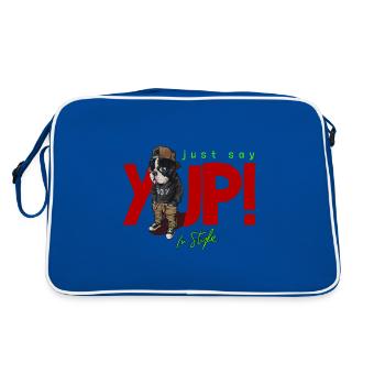 Cool Bulldog Dogs Idée cadeau - Sac Retro - bleu/blanc - Dos