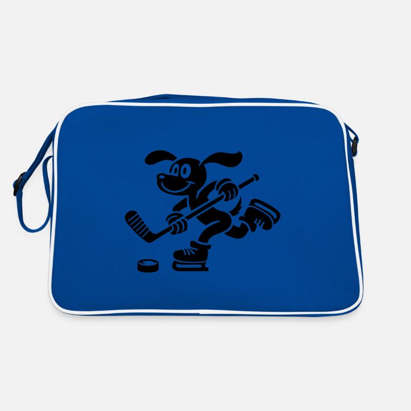 Dackel Eishockey Silhouette Minimalistisch Retro Tasche