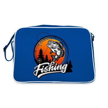 Fishing Angler Fisherman Fish Fishing Gift - Retro Bag - blue/white - Back