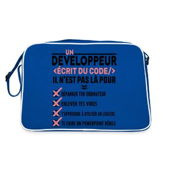 Un Développeur Écrit du Code Cadeau - Sac Retro - bleu/blanc - Dos
