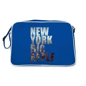 New York Big Apple Skyline États-Unis - Sac Retro - bleu/blanc - Dos