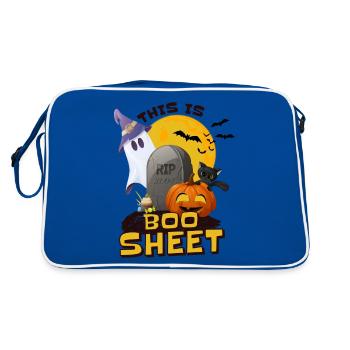 Halloween C’est le cimetière fantôme de Boo Sheet - Sac Retro - bleu/blanc - Dos