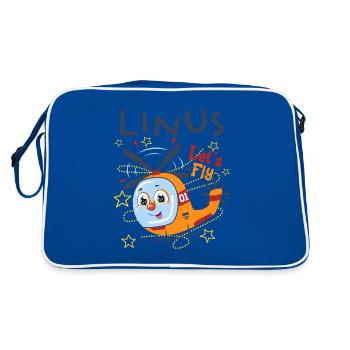 Linus Helicopter Child Motif Children Birthday - Retro Bag - blue/white - Back