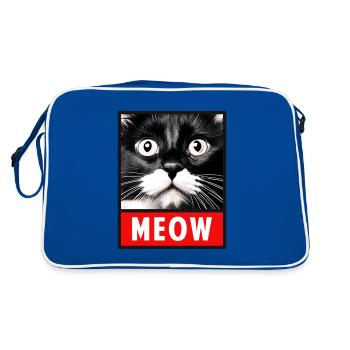 MEOW Meow Mignon Visage de chat - Sac Retro - bleu/blanc - Dos