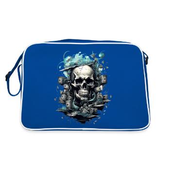 Skull Abstract Street Art - Sac Retro - bleu/blanc - Dos