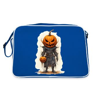 Halloween Jack O Lanterne Crâne Citrouille - Sac Retro - bleu/blanc - Dos