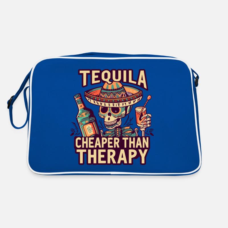 Funny saying: Tequila is Cheaper Than Therapy Retro Bag