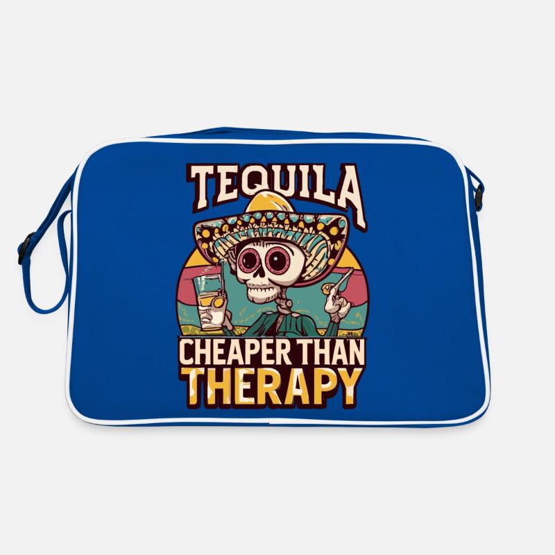 Funny saying: Tequila is Cheaper Than Therapy Retro Bag