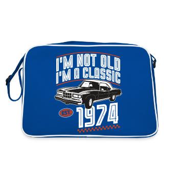 1974 Vintage Vintage Retro Classic Birthday - Retro Bag - blue/white - Back