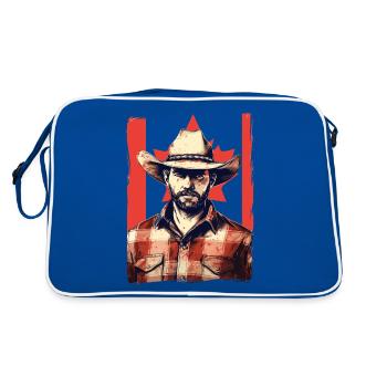 Canada Cowboy avec Flag Horses Lover - Sac Retro - bleu/blanc - Dos