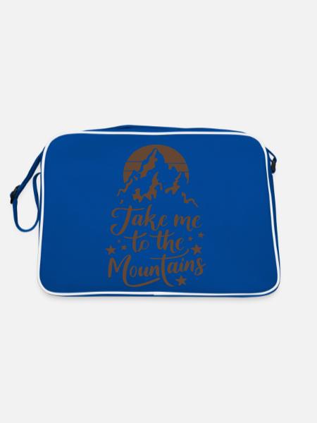 Take me to the Mountains Mountains Hiking Climbing - Retro Bag - blue/white - Back