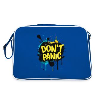 Don't Panic! Funny Saying Quote Statement - Retro Bag - blue/white - Back