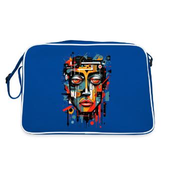 Tête abstraite colorée Graffiti Art cubisme - Sac Retro - bleu/blanc - Dos