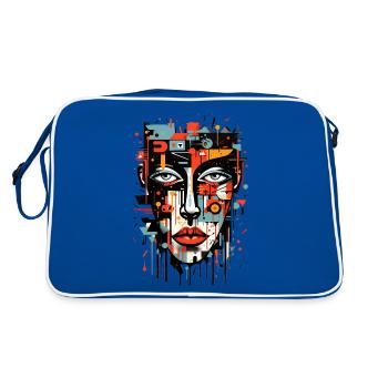 Tête abstraite colorée Graffiti Art cubisme - Sac Retro - bleu/blanc - Dos