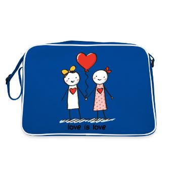 Stick Figure Lesbiennes Amoureuses Amour - Sac Retro - bleu/blanc - Dos