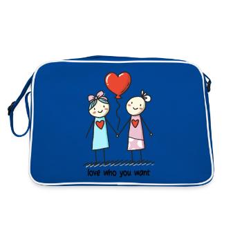 Stick Figure Lesbiennes Amoureuses Amour - Sac Retro - bleu/blanc - Dos