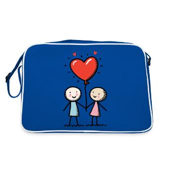 Stick Figure Amoureux Couple Couple Amour - Sac Retro - bleu/blanc - Dos