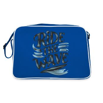Ride the Wave Surfing Surfboard Summer Holiday - Retro Bag - blue/white - Back