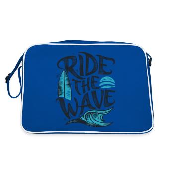 Ride the Wave Surfing Surfboard Summer Holiday - Retro Bag - blue/white - Back