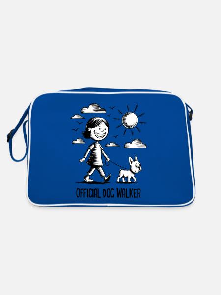Bouledogue français Chien de compagnie Amoureux des animaux - Sac Retro - bleu/blanc - Dos
