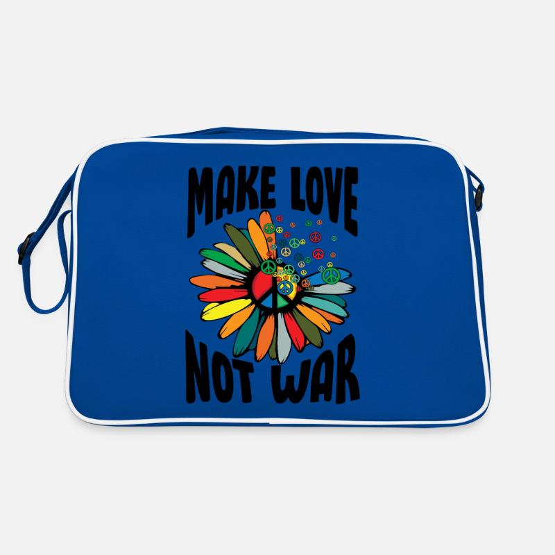 Make Love Not War Flowerpower Hippie Retro Tasche