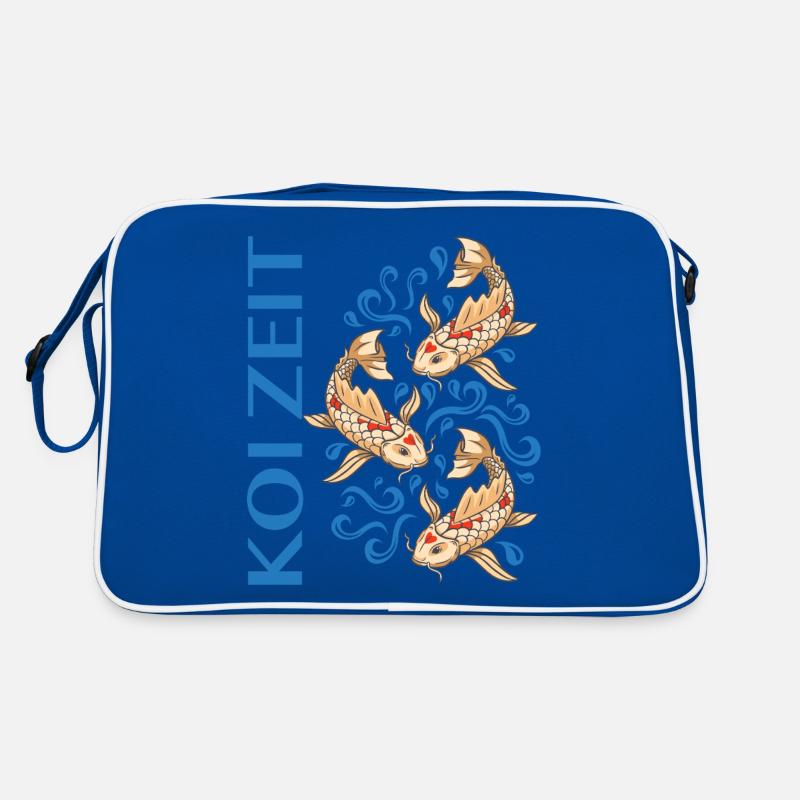Koi Time Saying Koi Carp Lover - Retro Bag - blue/white