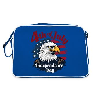 Amerika USA Adler 4th July Independence Day - Retro Tasche - Blau/Weiß - Hinten