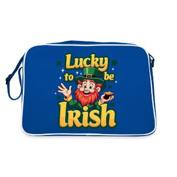 Lucky to be Irish – St. Patrick's Day Leprechaun - Retro Bag - blue/white - Back