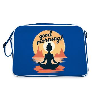 Good Morning Yoga Meditation Design Morning Rituals - Retro Bag - blue/white - Back