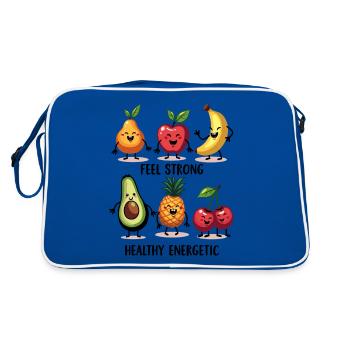 Funny Fruits – Feel Strong, Healthy Energetic - Retro Bag - blue/white - Back