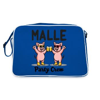 Malle Party Crew Funny Pigs Beer Fun - Retro Bag - blue/white - Back