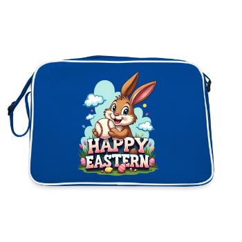 Baseball Happy Eastern Easter Bunny Sport - Retro Bag - blue/white - Back