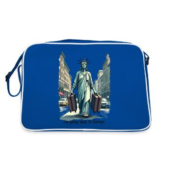 Drôle de Statue de la Liberté États-Unis Amérique Sarcasme - Sac Retro - bleu/blanc - Dos