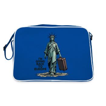 Drôle de Statue de la Liberté États-Unis Amérique Sarcasme - Sac Retro - bleu/blanc - Dos