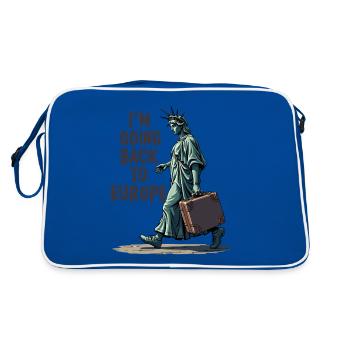 Drôle de Statue de la Liberté États-Unis Amérique Sarcasme - Sac Retro - bleu/blanc - Dos