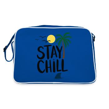 Stay Chill Tropische Entspannung - Retro Tasche - Blau/Weiß - Hinten
