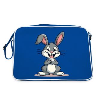 Funny Easter Bunny Cute Bunny Easter - Retro Bag - blue/white - Back