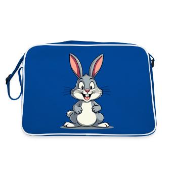 Funny Easter Bunny Cute Bunny Easter - Retro Bag - blue/white - Back