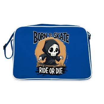 Grim Reaper Born to Skate Skater Skateboard - Sac Retro - bleu/blanc - Dos