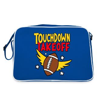 Touchdown Takeoff – Football mit Flügeln - Retro Tasche - Blau/Weiß - Hinten