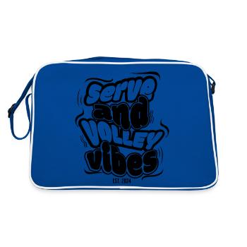 Tennis Serve and Volley shirt dark - Retro Tasche - Blau/Weiß - Hinten