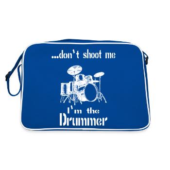 Drums Drums disant texte - Sac Retro - bleu/blanc - Dos