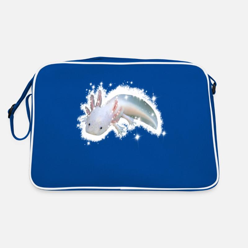 axolotl blanc - Sac Retro - bleu/blanc